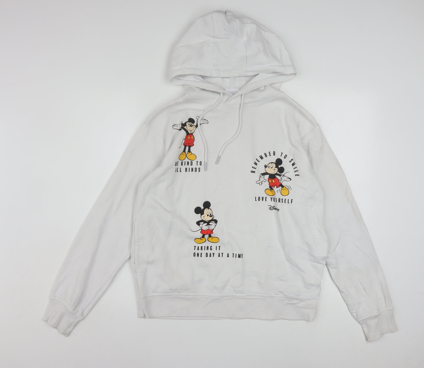 Disney Women White XS Hoodie Mickey Mouse Graphic Pullover