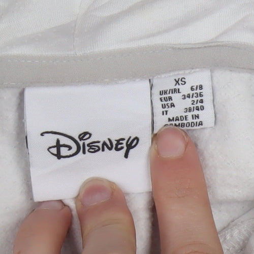 Disney Women White XS Hoodie Mickey Mouse Graphic Pullover