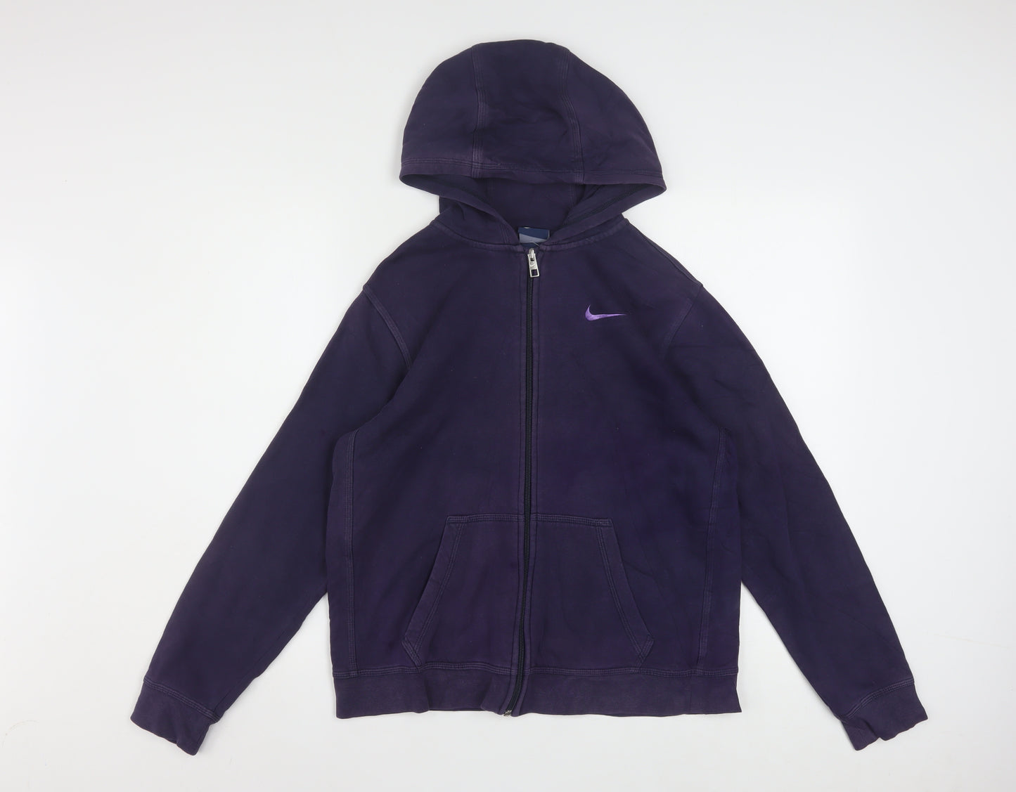 Nike Boys Purple Full Zip Hoodie 13-15 Years Fleece Sweatshirt