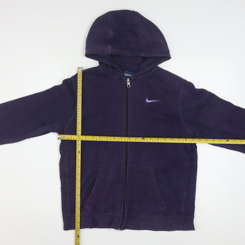 Nike Boys Purple Full Zip Hoodie 13-15 Years Fleece Sweatshirt