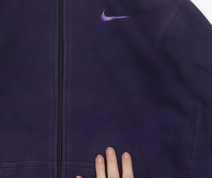 Nike Boys Purple Full Zip Hoodie 13-15 Years Fleece Sweatshirt