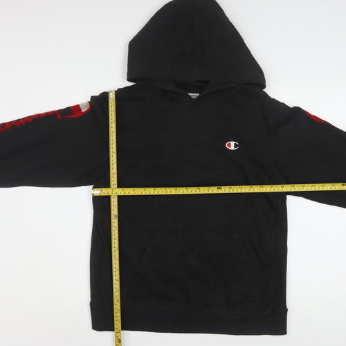 Champion Men's Black XL Pullover Hoodie with Logo Print