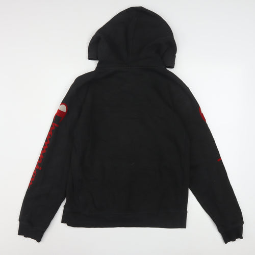 Champion Men's Black XL Pullover Hoodie with Logo Print