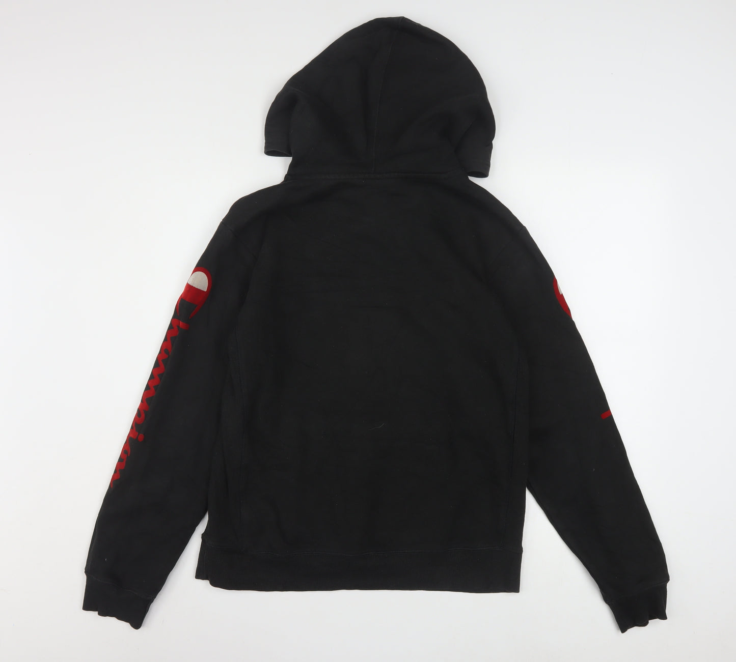 Champion Men's Black XL Pullover Hoodie with Logo Print