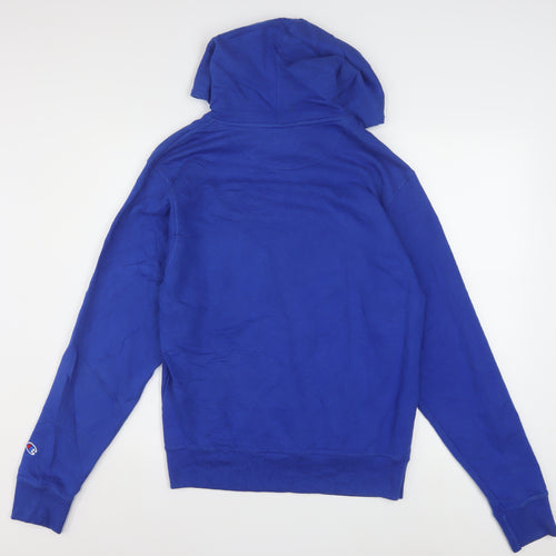 Champion Men's Blue Pullover Hoodie Small Embroidered Logo Fleece