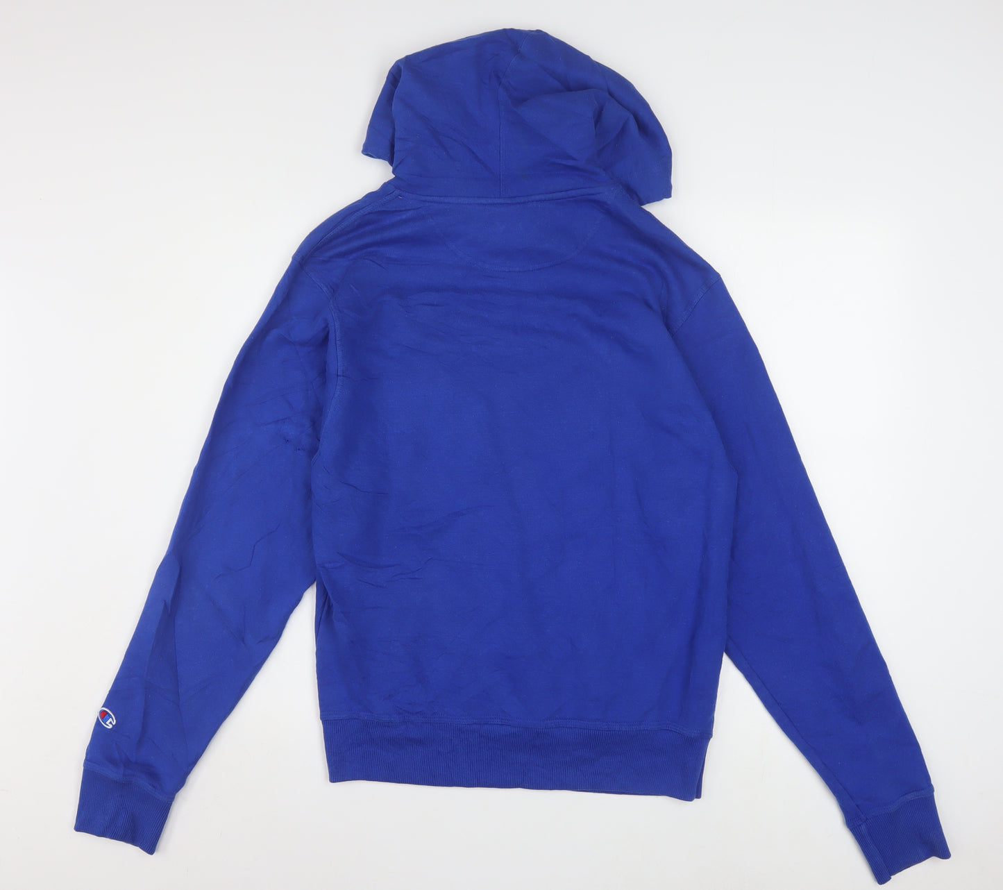 Champion Men's Blue Pullover Hoodie Small Embroidered Logo Fleece