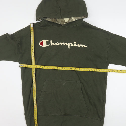 Champion Boys Green Pullover Hoodie XL 13-14 Years Cotton Blend Logo