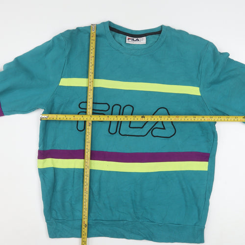 FILA Men's Blue Retro 90s Crew Neck Pullover Sweatshirt Size S
