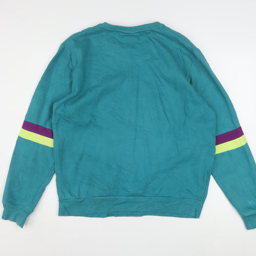 FILA Men's Blue Retro 90s Crew Neck Pullover Sweatshirt Size S