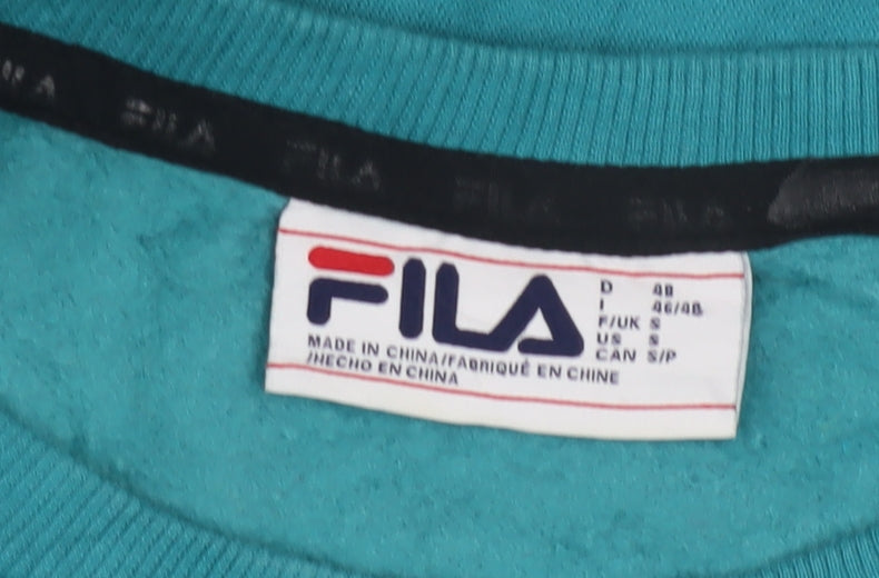 FILA Men's Blue Retro 90s Crew Neck Pullover Sweatshirt Size S