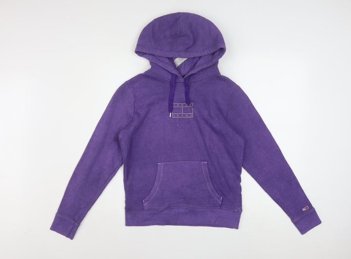 Tommy Jeans Women Purple XS Pullover Hoodie Cotton Blend Casual