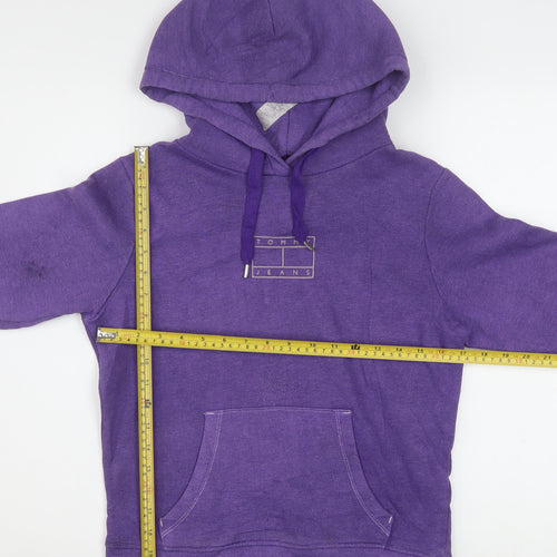 Tommy Jeans Women Purple XS Pullover Hoodie Cotton Blend Casual