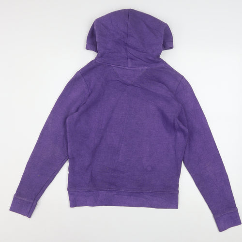 Tommy Jeans Women Purple XS Pullover Hoodie Cotton Blend Casual