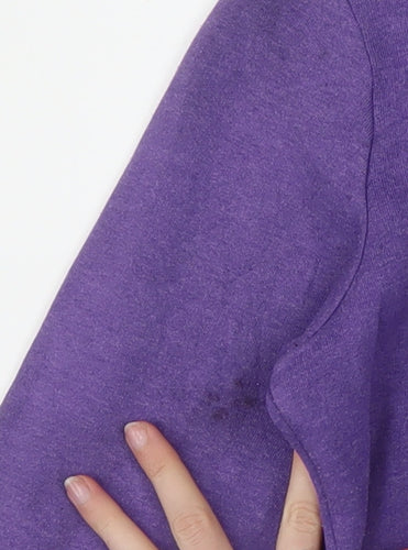 Tommy Jeans Women Purple XS Pullover Hoodie Cotton Blend Casual