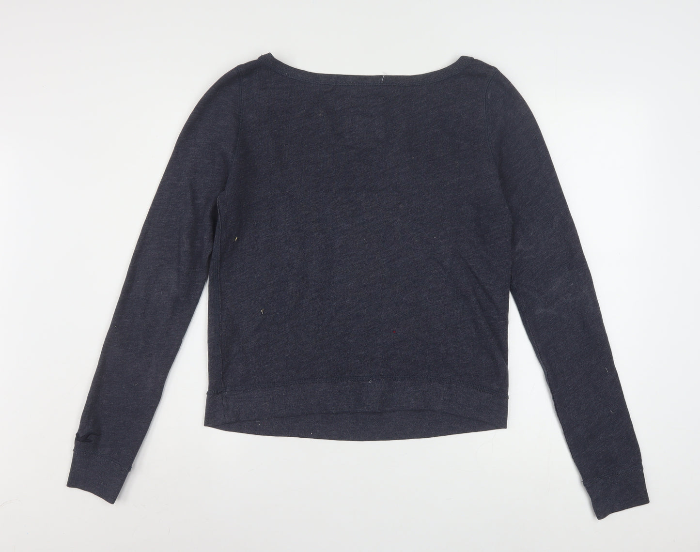 Hollister Women Navy Blue Medium Pullover Sweatshirt with Jewel Accents