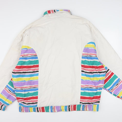 Virgin Men's Multicoloured 80s Striped Bomber Jacket XL Cotton