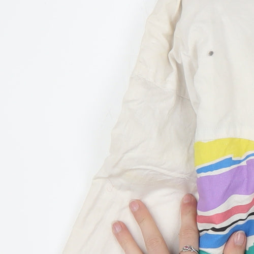 Virgin Men's Multicoloured 80s Striped Bomber Jacket XL Cotton