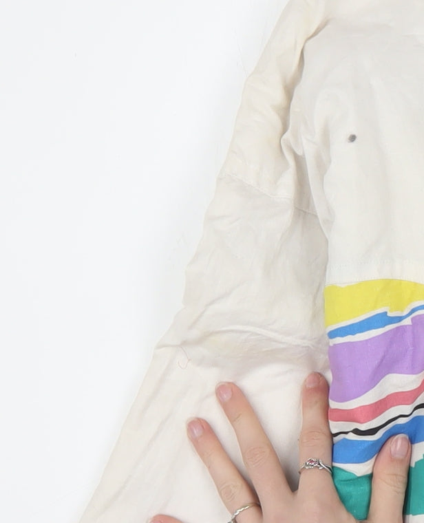 Virgin Men's Multicoloured 80s Striped Bomber Jacket XL Cotton
