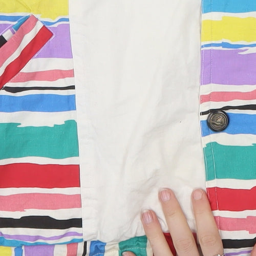 Virgin Men's Multicoloured 80s Striped Bomber Jacket XL Cotton