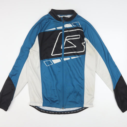 Crivit Mens Blue Cycling Track Jacket L Full Zip Polyester Sportswear