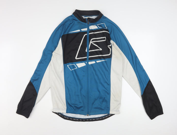 Crivit Mens Blue Cycling Track Jacket L Full Zip Polyester Sportswear