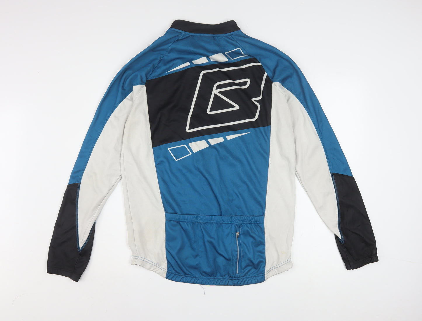 Crivit Mens Blue Cycling Track Jacket L Full Zip Polyester Sportswear