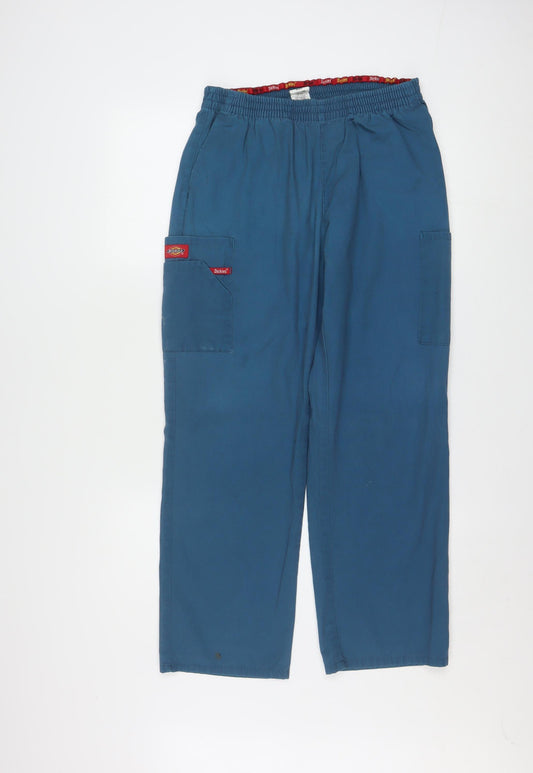 Dickies Womens Blue Petite M Cargo Workwear Trousers Cotton Blend