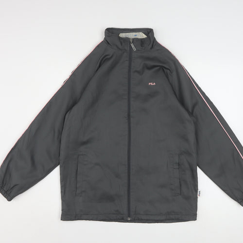 FILA Men's Grey Windbreaker Jacket M Sports Lightweight Zip Up
