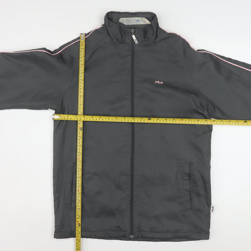 FILA Men's Grey Windbreaker Jacket M Sports Lightweight Zip Up