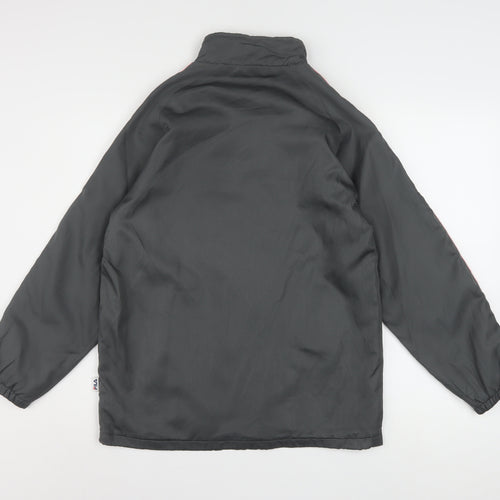 FILA Men's Grey Windbreaker Jacket M Sports Lightweight Zip Up