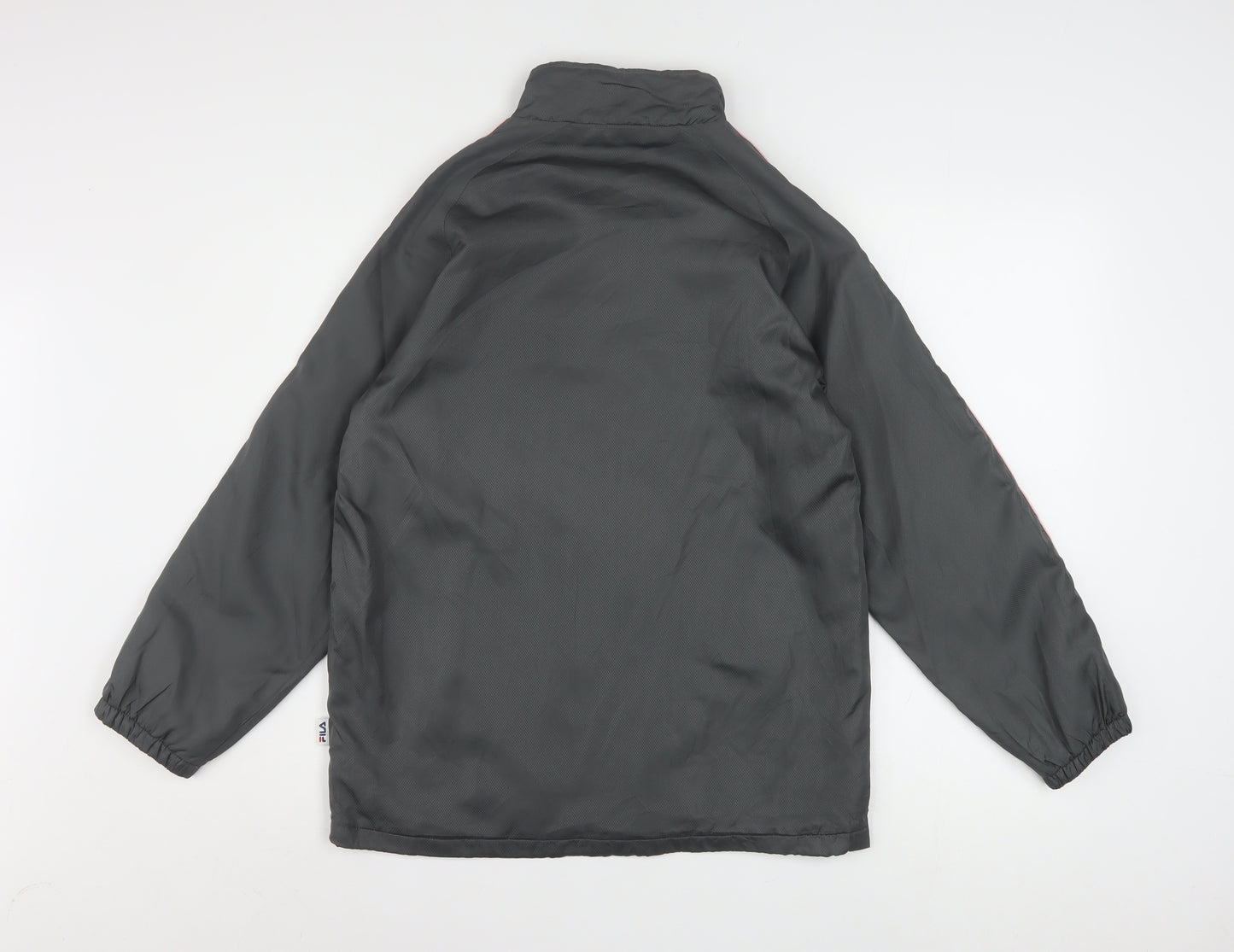 FILA Men's Grey Windbreaker Jacket M Sports Lightweight Zip Up