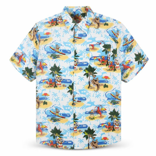 Lowes Boys Multicoloured Hawaiian Beach Print Button-Up Shirt Size 16