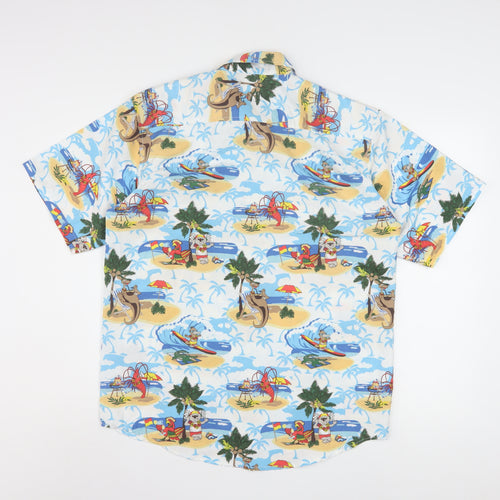 Lowes Boys Multicoloured Hawaiian Beach Print Button-Up Shirt Size 16