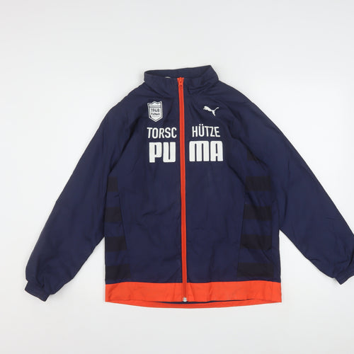 Puma Boys Blue Windbreaker Jacket 12 Years Lightweight Full Zip Sportswear