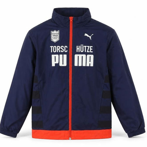 Puma Boys Blue Windbreaker Jacket 12 Years Lightweight Full Zip Sportswear