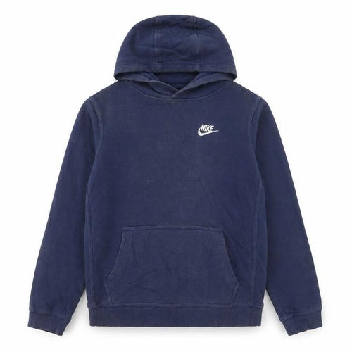 Nike Boys Navy Blue Pullover Hoodie L 147-158cm Cotton Blend Standard Fit