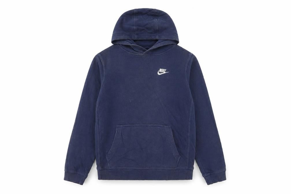Nike Boys Navy Blue Pullover Hoodie L 147-158cm Cotton Blend Standard Fit