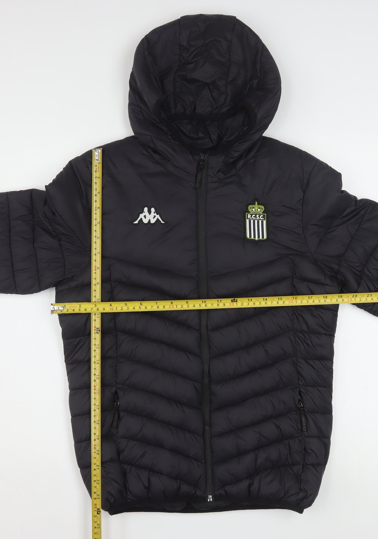 Kappa Boys Black Hooded Puffer Jacket 14 Years 164cm Winter Lined Full Zip