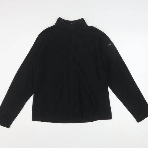 L.L. Bean Women's Black Fleece 1/4 Zip Pullover Sweatshirt Size S