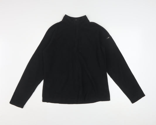L.L. Bean Women's Black Fleece 1/4 Zip Pullover Sweatshirt Size S