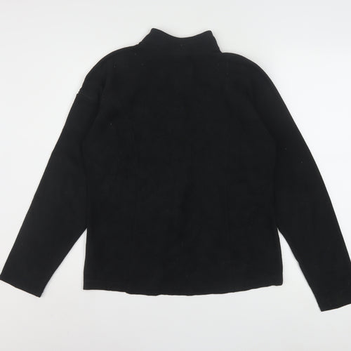 L.L. Bean Women's Black Fleece 1/4 Zip Pullover Sweatshirt Size S
