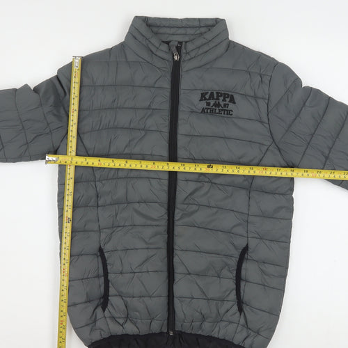Kappa Boys Grey 12 Years Puffer Jacket Winter Quilted Zip Up Coat