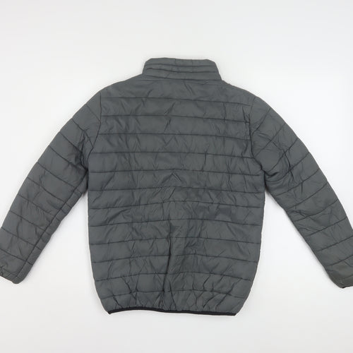 Kappa Boys Grey 12 Years Puffer Jacket Winter Quilted Zip Up Coat