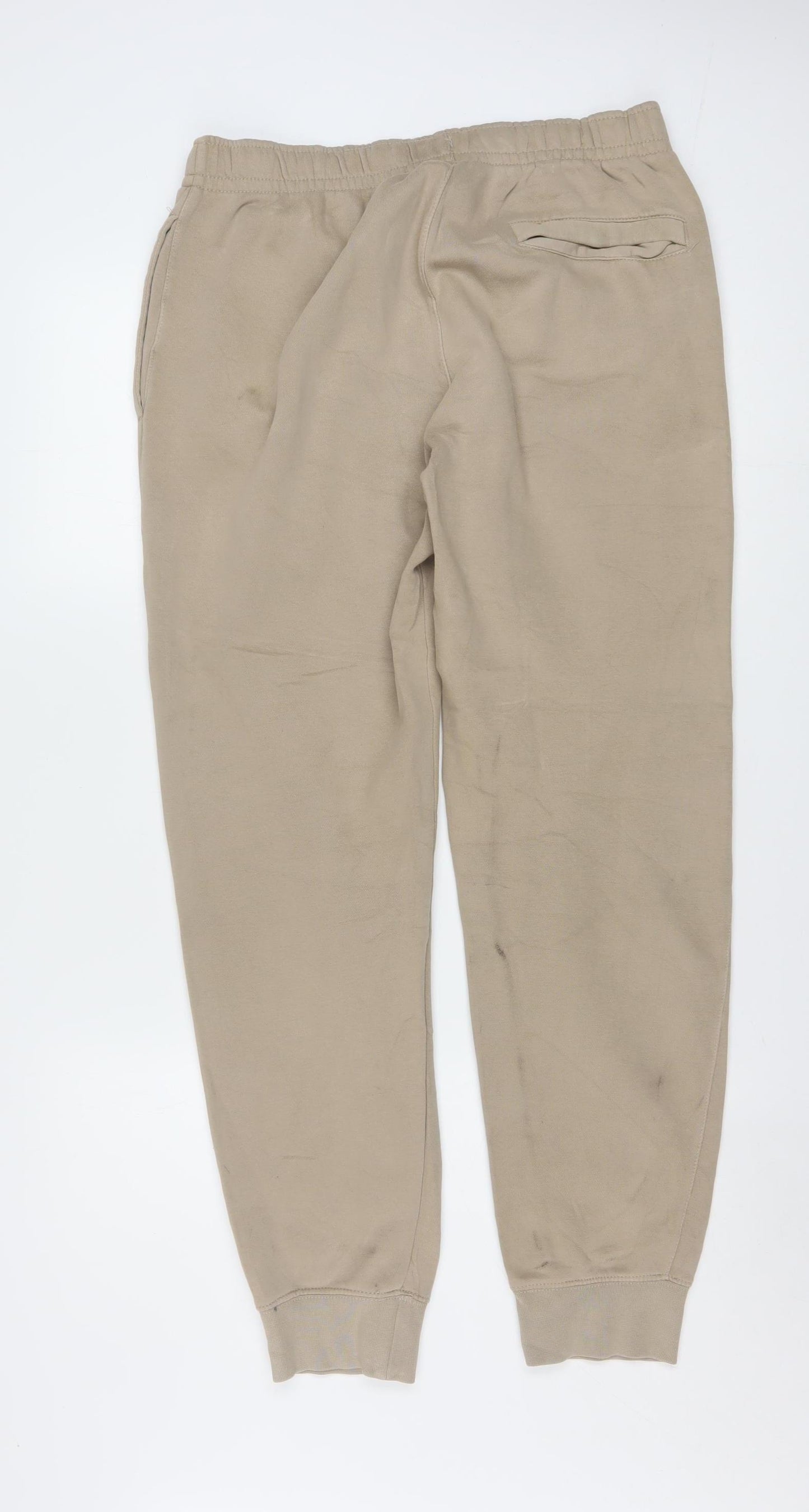 Nike Men’s Beige Jogger Sweatpants Size M Elastic Waist Tapered Fit