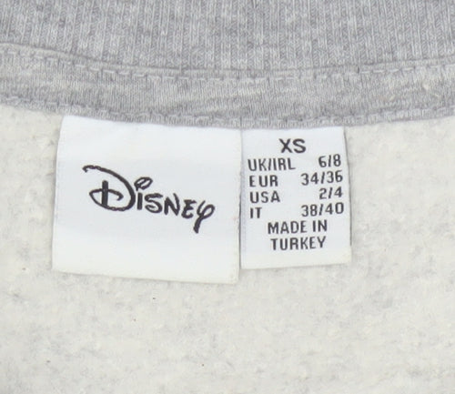 Disney Womens Grey Mickey Mouse Graphic Pullover Sweatshirt XS