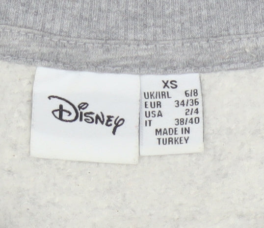 Disney Womens Grey Mickey Mouse Graphic Pullover Sweatshirt XS