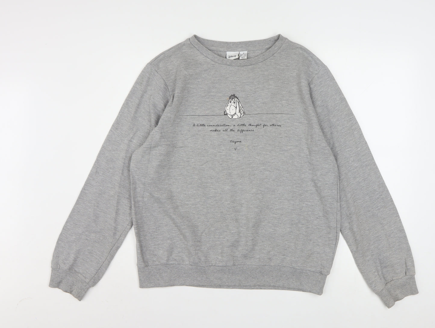 Disney Women Grey Eeyore Sweatshirt Medium 12/14 Pullover Cotton Blend