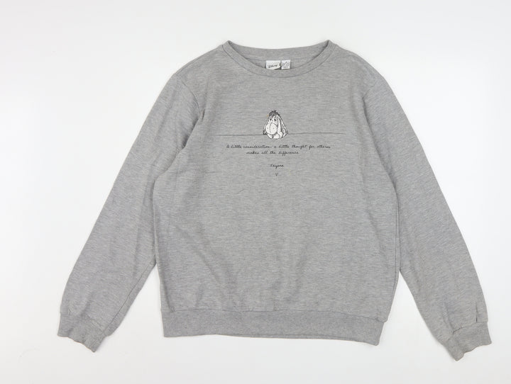 Disney Women Grey Eeyore Sweatshirt Medium 12/14 Pullover Cotton Blend