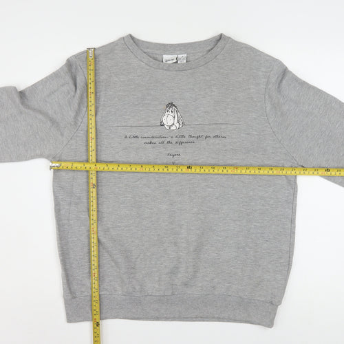 Disney Women Grey Eeyore Sweatshirt Medium 12/14 Pullover Cotton Blend