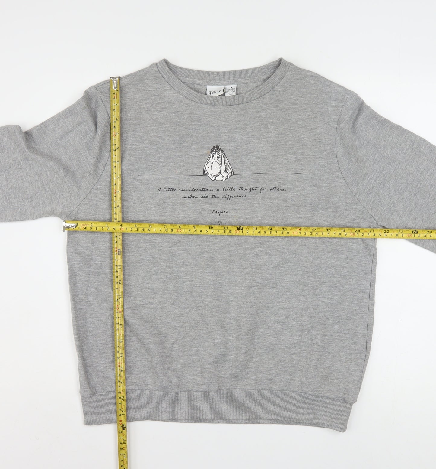 Disney Women Grey Eeyore Sweatshirt Medium 12/14 Pullover Cotton Blend